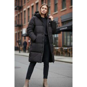 CALVIN KLEIN UNISEX NEW LONG PUFFER COAT HOODED WATER-RESISTANT